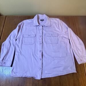 Berkeley Jensen Women’s XXL Pink Faux Suede Shirt Jacket 2 Pocket Overshirt